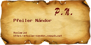 Pfeiler Nándor névjegykártya
