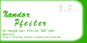 nandor pfeiler business card